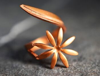 Bague réglable fleur de cuivre - Marguerite Vintage Inspiré Playful Wrap Ring - VINRIN-16 3