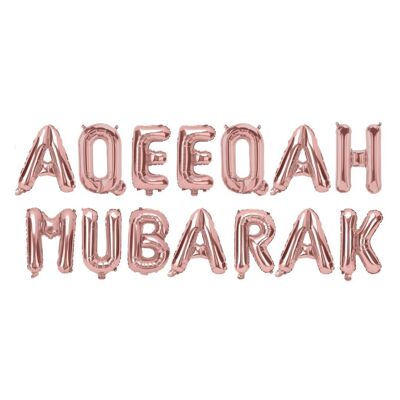 Globos metalizados Aqeeqah Mubarak - Oro rosa