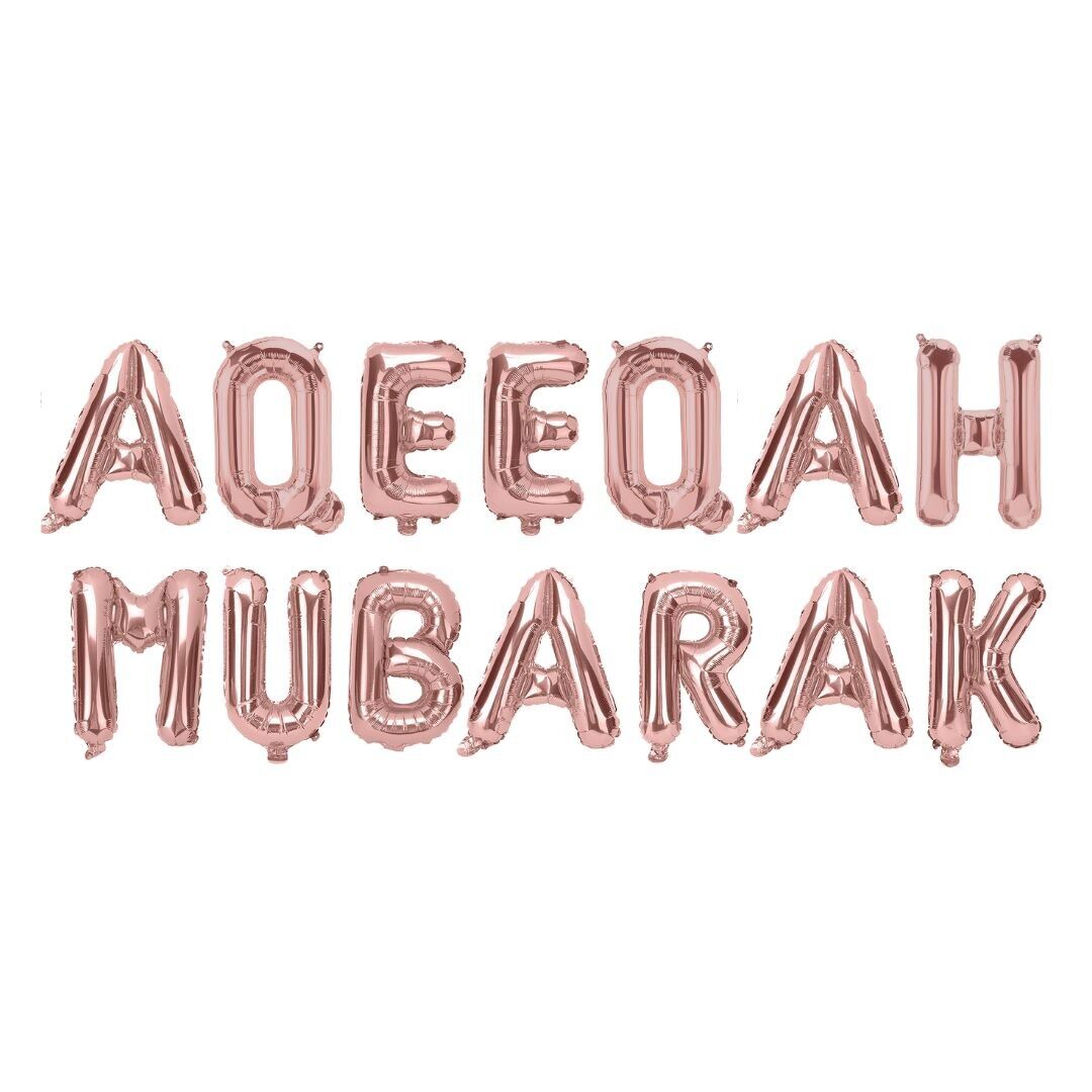 Palloncini foil Aqeeqah Mubarak - Oro rosa