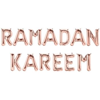Ballons Aluminium Ramadan Kareem - Or Rose 2