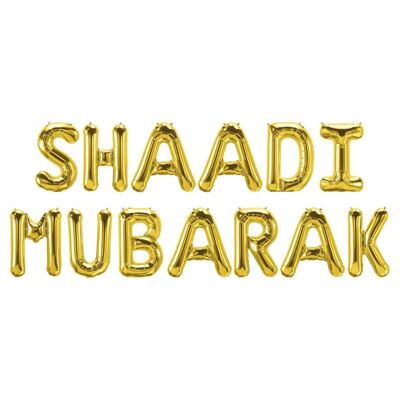 Shaadi Mubarak Folienballons - Gold