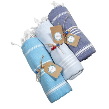 Lot de 40 Serviettes de Hammam "Classic Towels" | comme serviette de plage, pour les voyages, le sauna et le sport | coloré, classique, intemporel 5