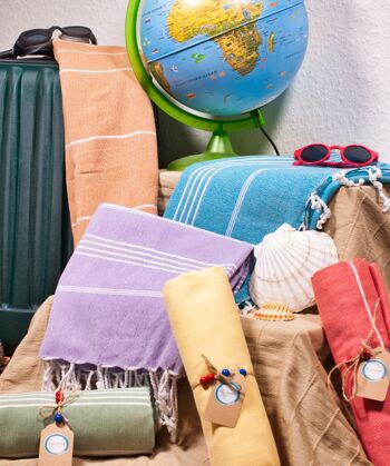 Lot de 40 Serviettes de Hammam "Classic Towels" | comme serviette de plage, pour les voyages, le sauna et le sport | coloré, classique, intemporel 13
