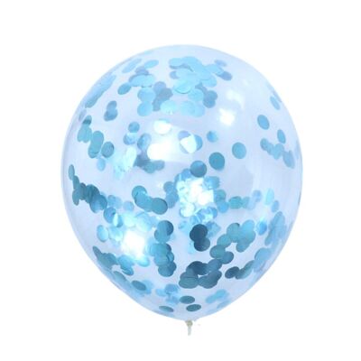 Ballons Confettis (10pk) - Bleu Clair