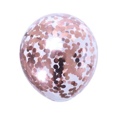 Ballons Confettis (10pk) - Or Rose
