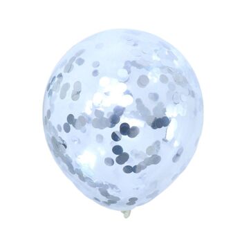 Ballons Confettis (10pk) - Argent 2