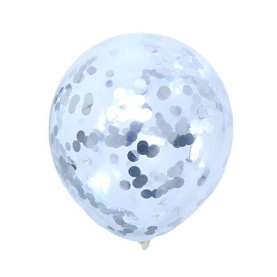 Ballons Confettis (10pk) - Argent