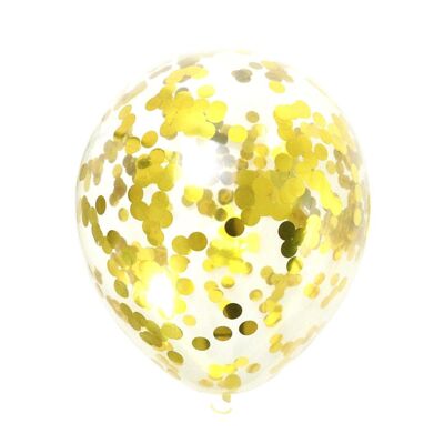 Globos de confeti (paquete de 10) - Dorado