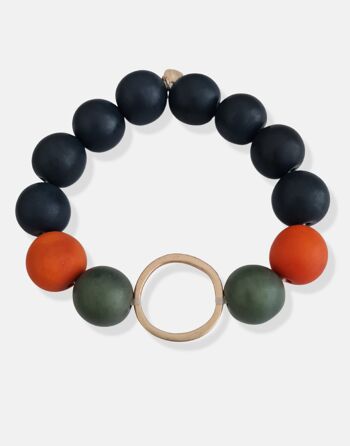 Bracelet Bola Tagua - Vert et Orange 2