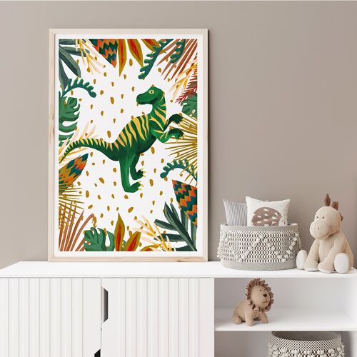 A T-Rex Dinosaur Nursery Art Print A3 29.7 x 42cm