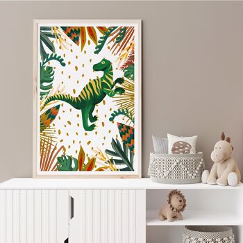 Un dinosaure T-Rex Nursery Art Print A3 29,7 x 42 cm 1