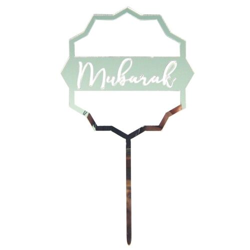 Mubarak Cake Toppers (5pk) - Silver