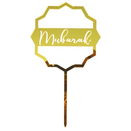 Mubarak Cake Toppers (5pk) - Gold