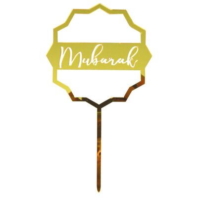 Mubarak Cake Toppers (paq. de 5) - Dorado