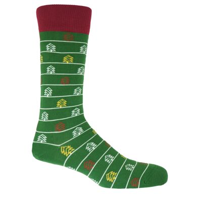 Christmas Tree Men's Socks- Green
