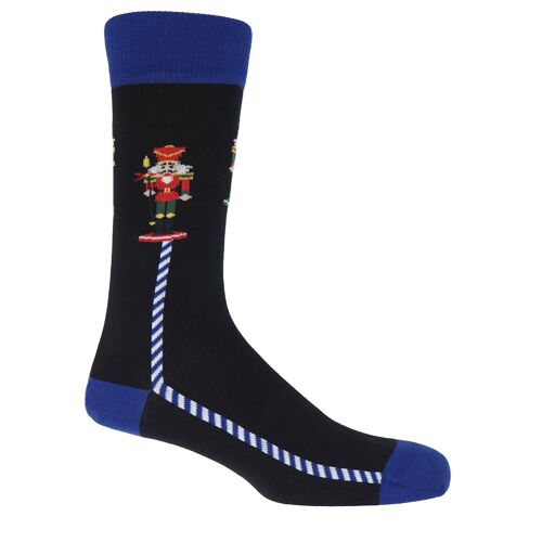 Nutcracker Christmas Men's Socks- Black
