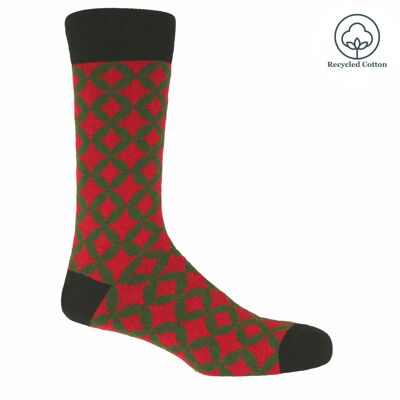 Mosaic Men's Socks- Red