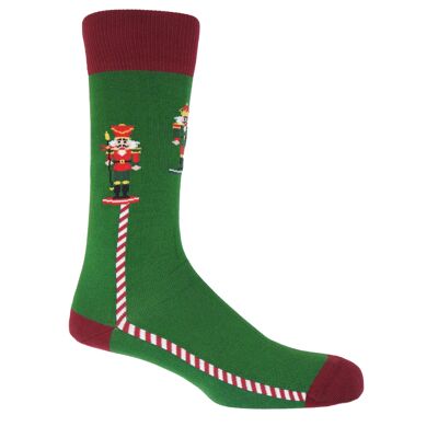 Herrensocken Nussknacker Weihnachten - Grün