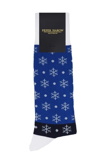 Chaussettes de Noël Flocon de Neige pour Homme - Bleu 2