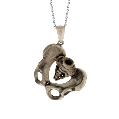 Silver Human Pelvis Pendant with 18" Trace Chain and Presentation Box