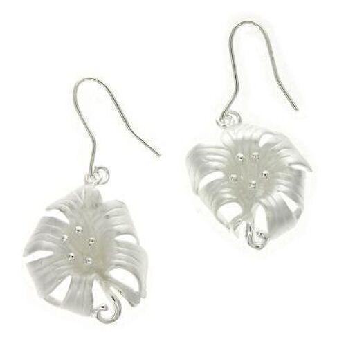 Sterling Silver Large Lily Flower Earrings with Presentation Box
