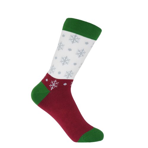 Snowflake Christmas Women's Socks- White