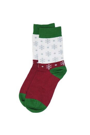 Chaussettes de Noël Flocon de Neige pour Femme - Blanc 3