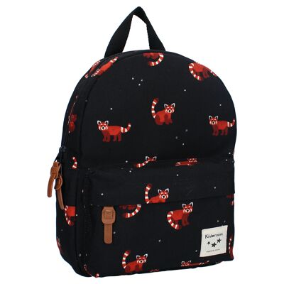 To The Zoo Kids Backpack - Black Red Pandas