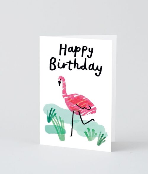 Happy Birthday Card - Happy Birthday Flamingo