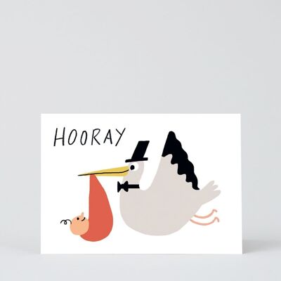 Nueva tarjeta de bebé - ¡Hurra!
