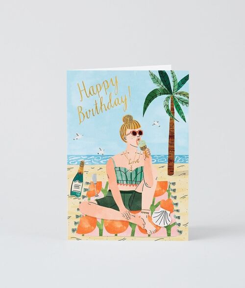 Happy Birthday Card - Happy Birthday Beach