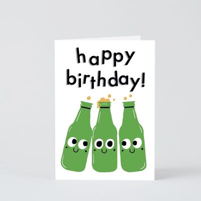 Happy Birthday Card - HB Beer Bottles