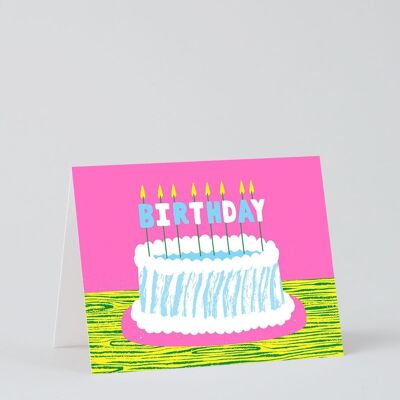 Tarjeta de feliz cumpleaños - pastel de cumpleaños