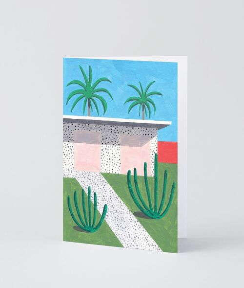 Art Greetings Card - House and Palms