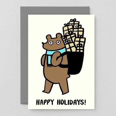 Christmas Greetings Card - Holidays Bear