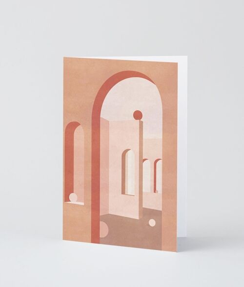 Art Greetings Card - Terracotta Arches