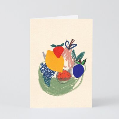Tarjeta de felicitación artística - Cesta de frutas