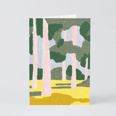 Art Greetings Card - Pink Forest