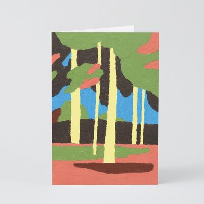 Kunst-Grußkarte - Gelber Wald