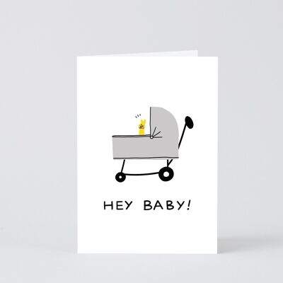 Nueva tarjeta de bebé - Hey Baby