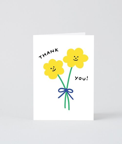 Thank You Card - Thank You Double Flowers