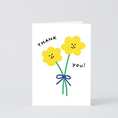 Thank You Card - Thank You Double Flowers