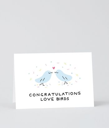 Carte de mariage et de fiançailles - Congrats Love Birds 1