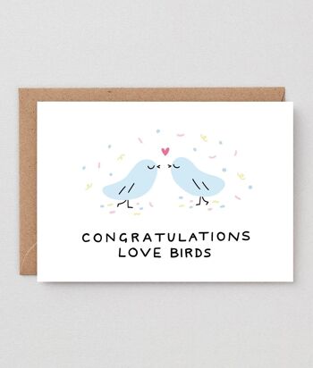 Carte de mariage et de fiançailles - Congrats Love Birds 2