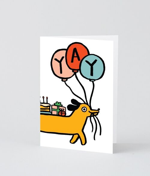 Happy Birthday Card - YAY Sausage Dog