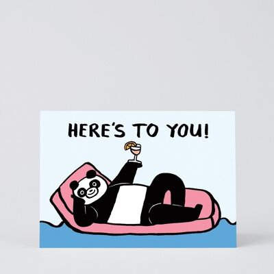 Tarjeta de feliz cumpleaños - Here's to You Panda