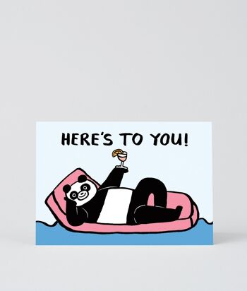 Carte Joyeux Anniversaire - Here's to You Panda 1