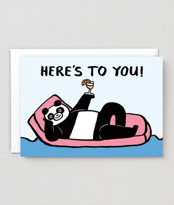 Carte Joyeux Anniversaire - Here's to You Panda 2