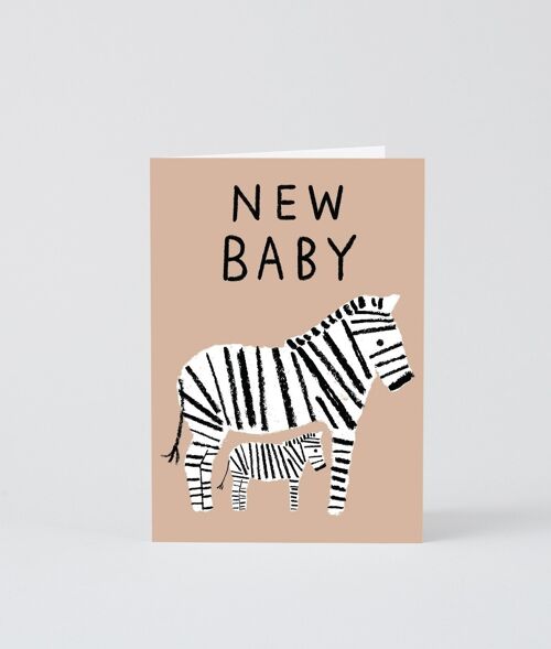 New Baby Card - New Baby Zebras