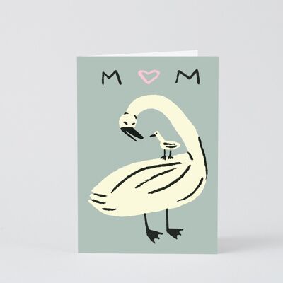 New Baby Card - Mum Swan
